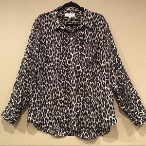 Jones New York Sport Woman Leopard Blouse, 2X